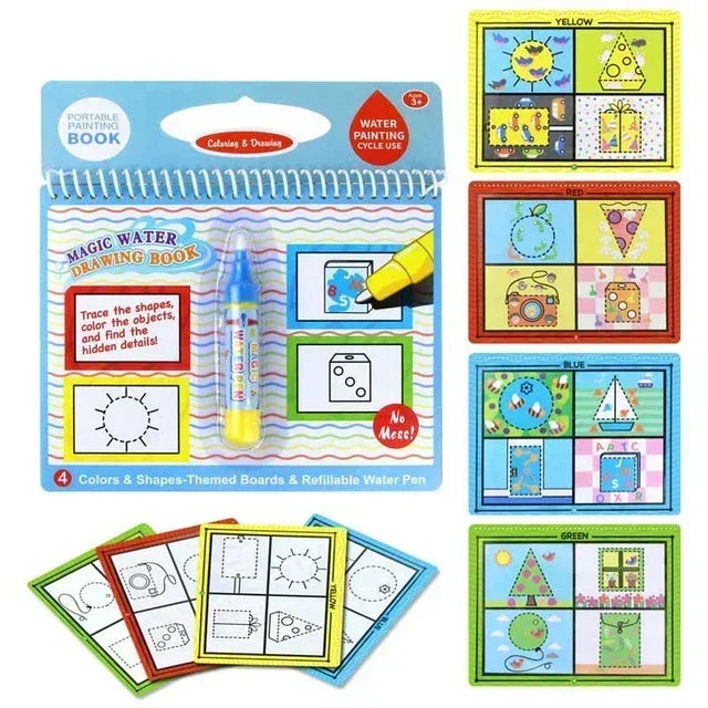 AquaMagic™ Reusable Water Drawing Book | 8 Educational Styles - bebeika