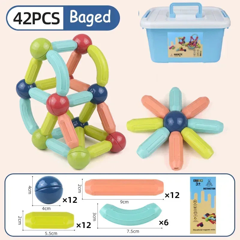 Magnetic Rod Children's Early Education Educational Toys Boys And Girls Assembled Large Particles Of Magnetic Building Blocks - bebeika