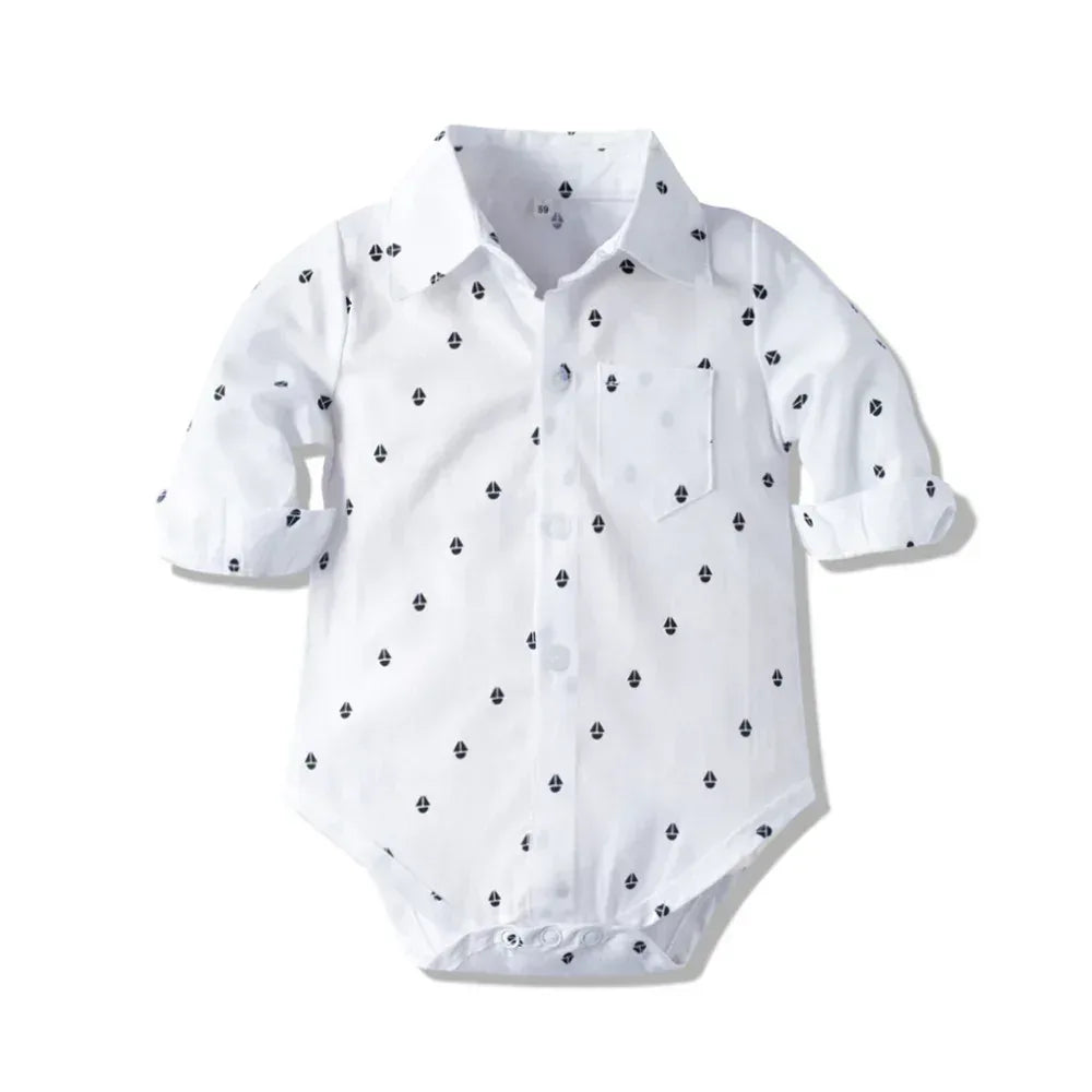 Autumn New Long-Sleeved Romper Suits Infant Clothing Baby Boy Fashion Gentleman Children's Clothing - bebeika