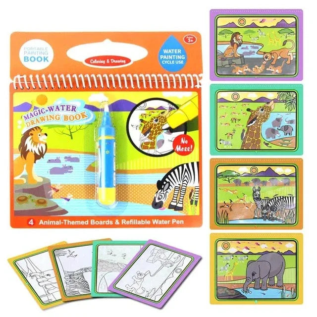 AquaMagic™ Reusable Water Drawing Book | 8 Educational Styles - bebeika