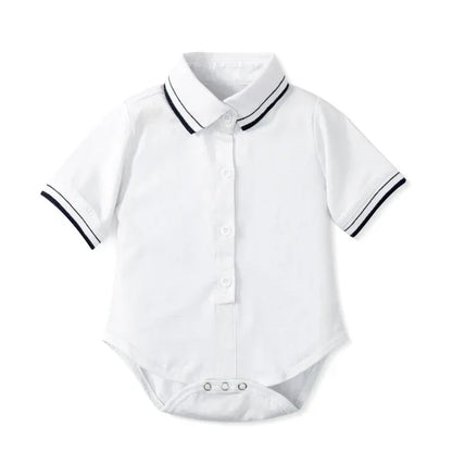 LondonElite™ Gentleman Baby Romper | Short-Sleeve Tailored Bodysuit - bebeika