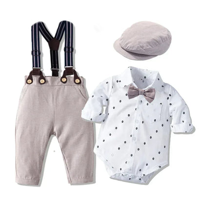 Autumn New Long-Sleeved Romper Suits Infant Clothing Baby Boy Fashion Gentleman Children's Clothing - bebeika