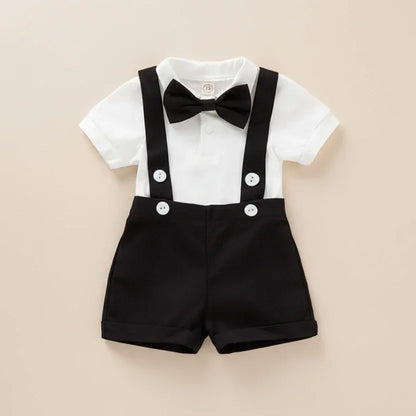 Boutique Beau™ Boys' 2-Piece Set | Formal Short-Sleeve Shirt & Shorts Outfit - bebeika