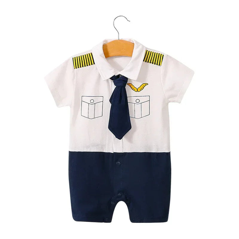 Moonlight™ Newborn Gentleman Romper | Thin Summer Formal Creeper - bebeika