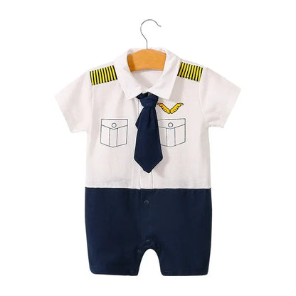 Moonlight™ Newborn Gentleman Romper | Thin Summer Formal Creeper - bebeika