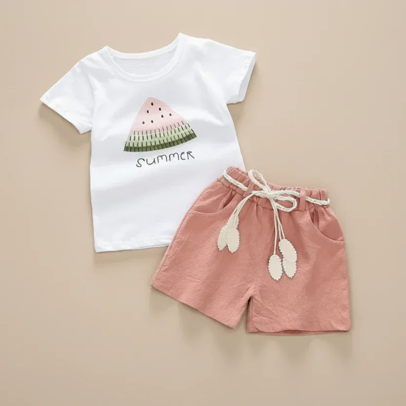 UrbanPlay™ Girls' 2-Piece Set | Relaxed Fit Tee & Comfort Shorts - bebeika