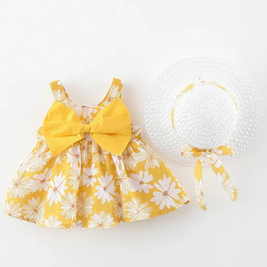 Floral Gala™ Toddler Princess Dress | Big Bow Floral Summer Skirt - bebeika