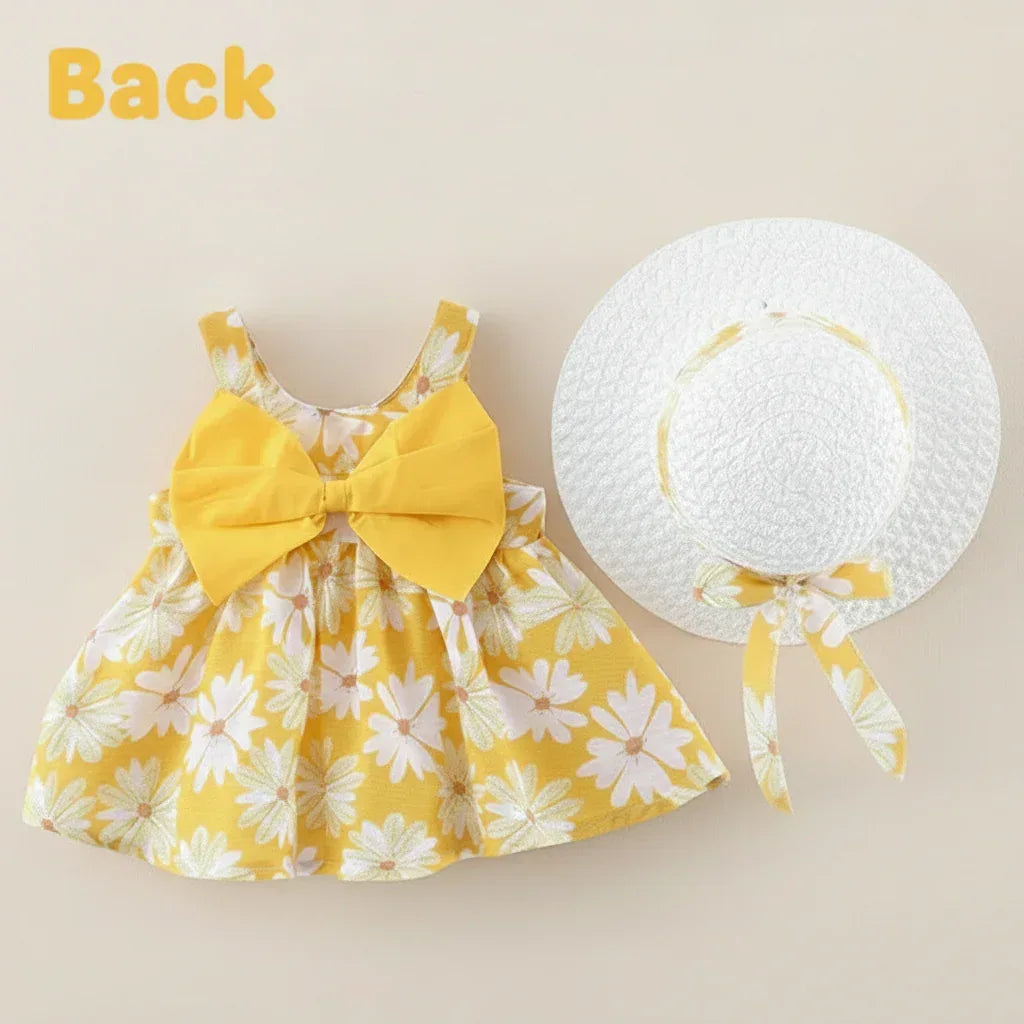 Floral Gala™ Toddler Princess Dress | Big Bow Floral Summer Skirt - bebeika