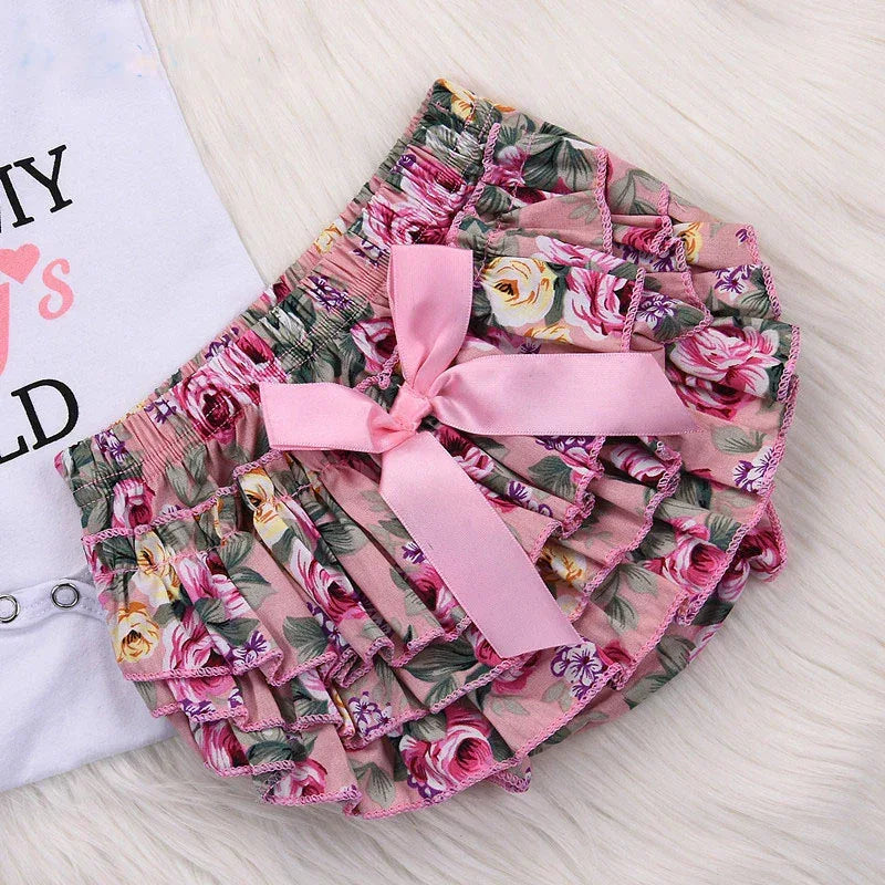 Wisefin Newborn Baby Girl Clothing Set Summer Baby Bodysuits+Floral PP Shorts+Headband Infant Outfits Cute Toddler Girl Clothes - bebeika
