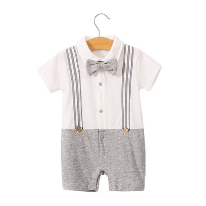 Moonlight™ Newborn Gentleman Romper | Thin Summer Formal Creeper - bebeika