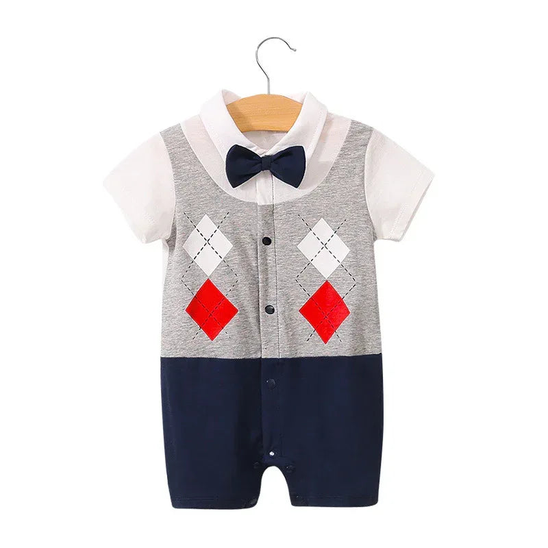 Moonlight™ Newborn Gentleman Romper | Thin Summer Formal Creeper - bebeika