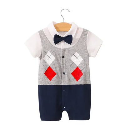 Moonlight™ Newborn Gentleman Romper | Thin Summer Formal Creeper - bebeika
