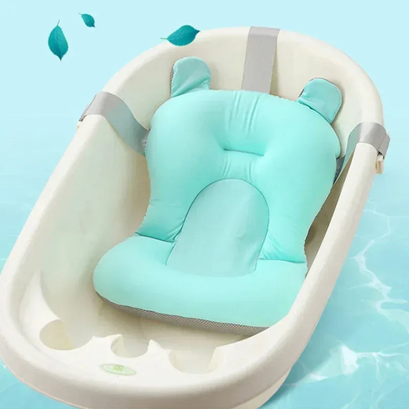 AquaCushion™ Soft Baby Bath Pad | Non-Slip Floating Bathtub Pillow for Newborns - bebeika