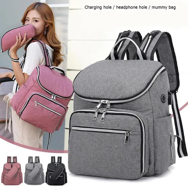 UrbanChic™ Diaper Bag Backpack | Large Capacity Waterproof Maternity Bag - bebeika