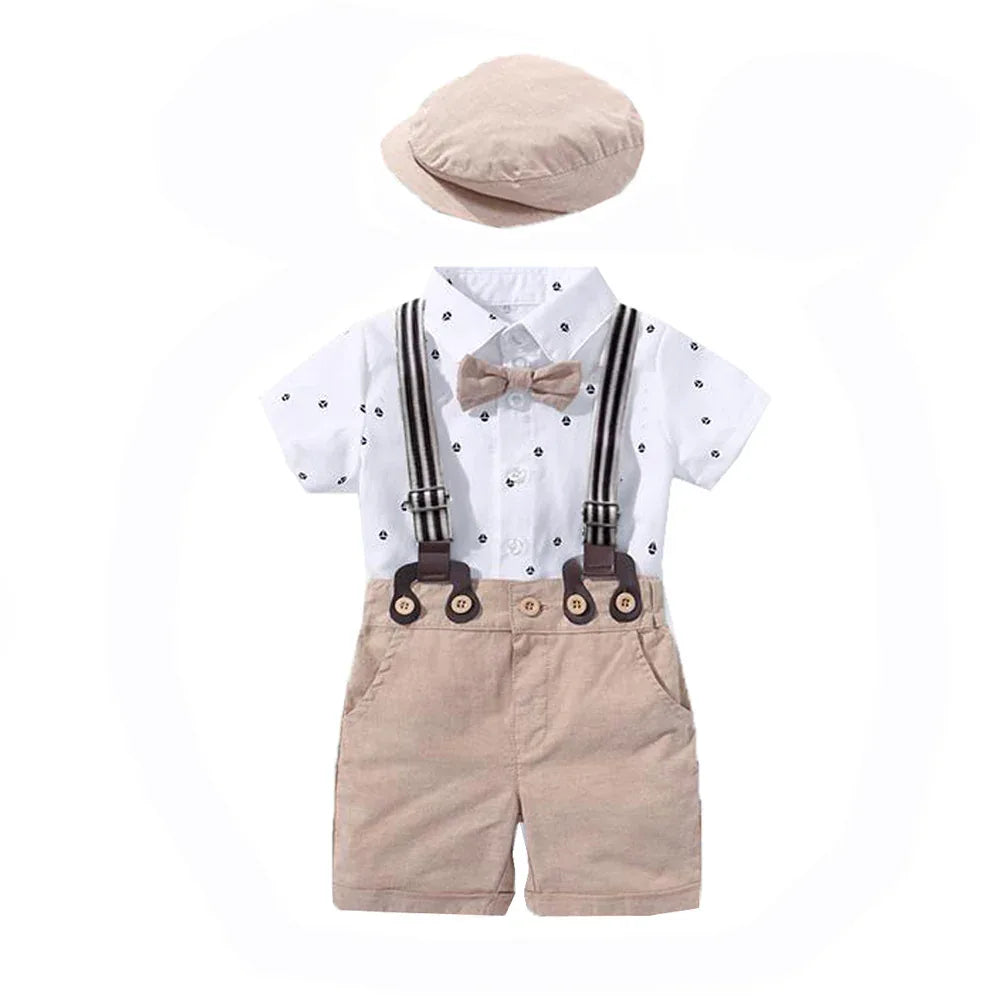 IconicPrint™ Gentleman Baby Romper | Designer-Style Formal Bodysuit - bebeika