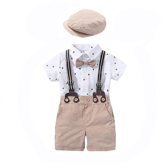 IconicPrint™ Gentleman Baby Romper | Designer-Style Formal Bodysuit - bebeika