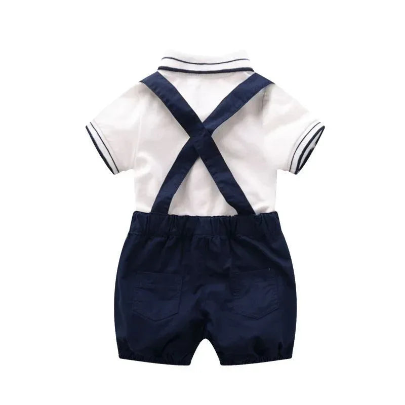 LondonElite™ Gentleman Baby Romper | Short-Sleeve Tailored Bodysuit - bebeika