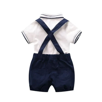 LondonElite™ Gentleman Baby Romper | Short-Sleeve Tailored Bodysuit - bebeika