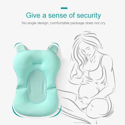 AquaCushion™ Soft Baby Bath Pad | Non-Slip Floating Bathtub Pillow for Newborns - bebeika