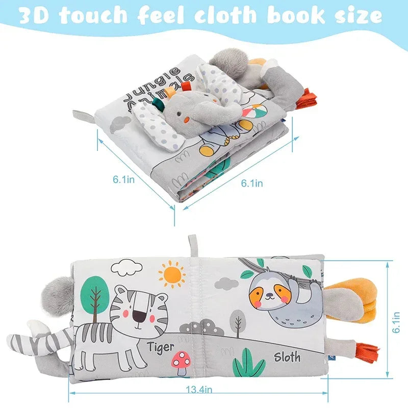 SensorySprout™ High-Contrast Soft Book | 3D Sensory Early Learning Toy - bebeika