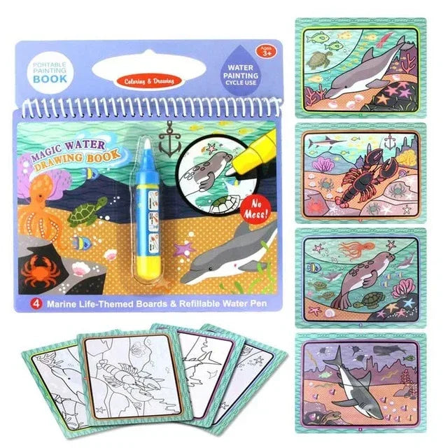 AquaMagic™ Reusable Water Drawing Book | 8 Educational Styles - bebeika