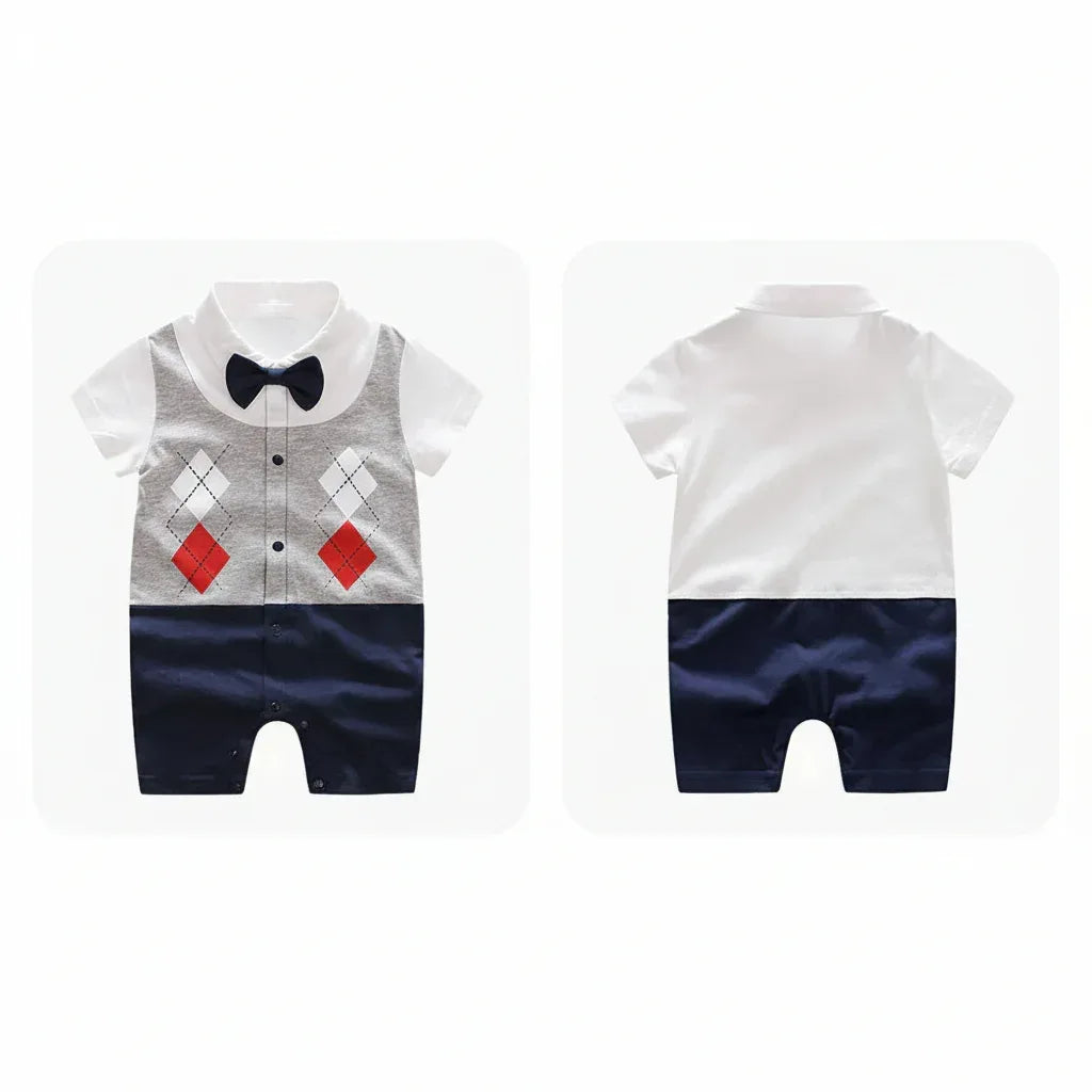 Moonlight™ Newborn Gentleman Romper | Thin Summer Formal Creeper - bebeika