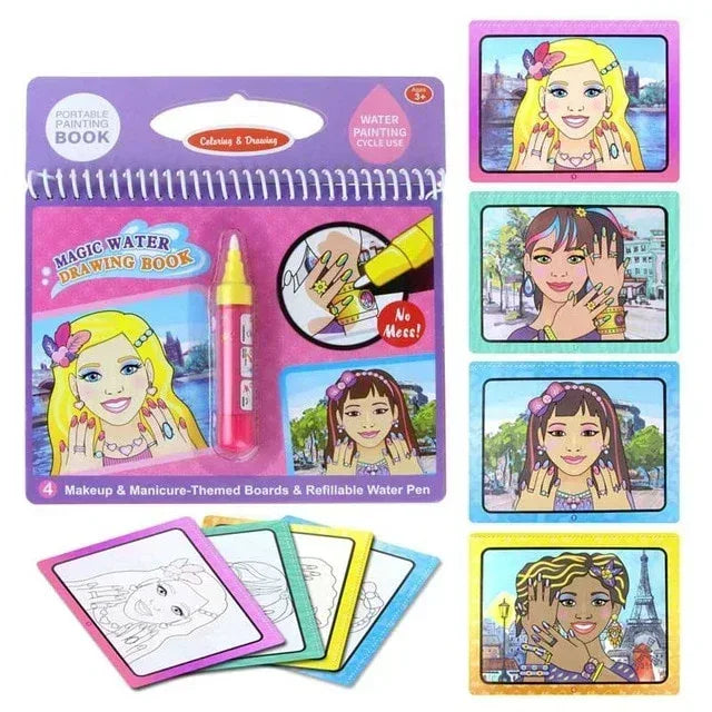 AquaMagic™ Reusable Water Drawing Book | 8 Educational Styles - bebeika