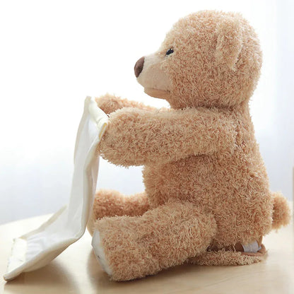 Peek-A-Boo™ Interactive Teddy Bear | Animated Musical Plush with Moving Blanket - bebeika