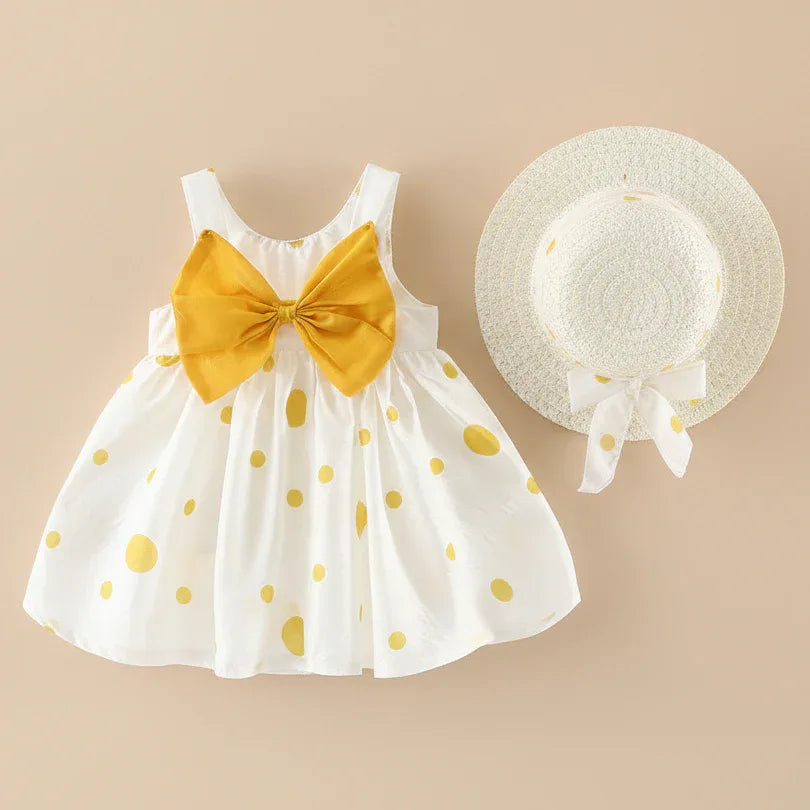 PolkaDot Picnic™ 2-Piece Set | Polka Dot Sun Dress & Matching Hat - bebeika