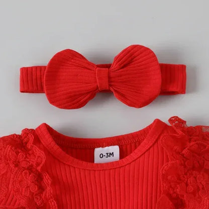 JingleBelle™ Baby Christmas Romper Dress | Red Plaid Long-Sleeve Holiday Gown - bebeika