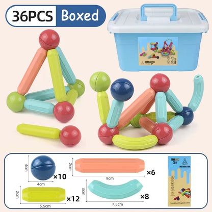 Magnetic Rod Children's Early Education Educational Toys Boys And Girls Assembled Large Particles Of Magnetic Building Blocks - bebeika