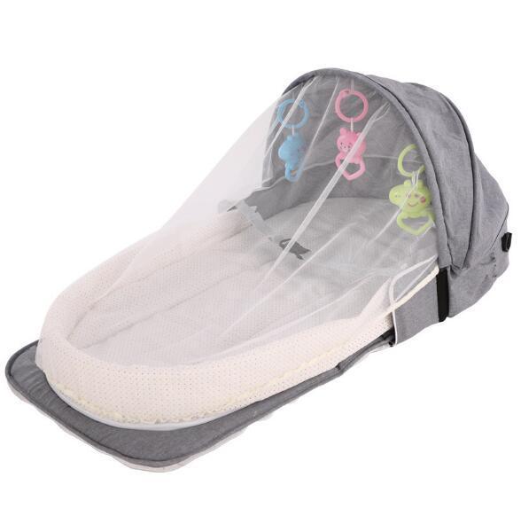 NomadNest™ Foldable Baby Travel Bed | Portable Sleeping Pod with Mosquito Net & Toys - bebeika