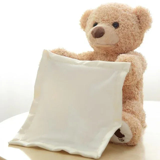 Peek-A-Boo™ Interactive Teddy Bear | Animated Musical Plush with Moving Blanket - bebeika