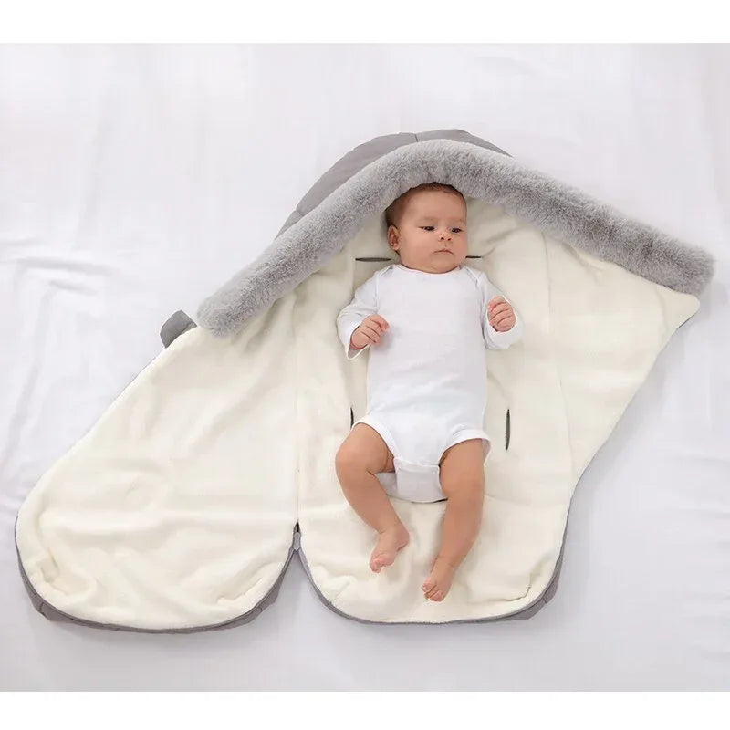 CozyCloud™ Knitted Baby Sleeping Bag | Fleece-Lined Winter Swaddle - bebeika