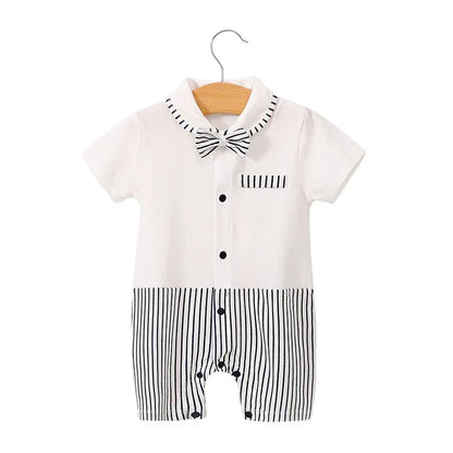 Moonlight™ Newborn Gentleman Romper | Thin Summer Formal Creeper - bebeika