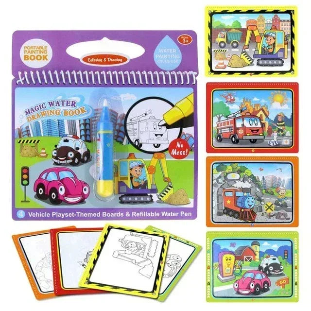 AquaMagic™ Reusable Water Drawing Book | 8 Educational Styles - bebeika