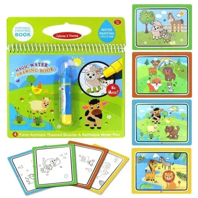 AquaMagic™ Reusable Water Drawing Book | 8 Educational Styles - bebeika