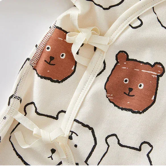 ZenWrap™ Baby Monk-Style Romper | Pure Cotton Cross-Front Newborn Suit - bebeika