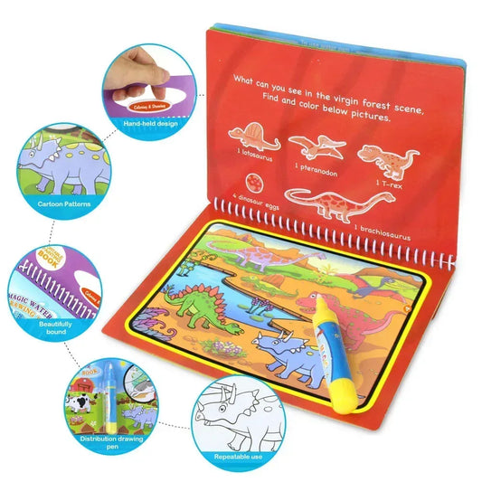 AquaMagic™ Reusable Water Drawing Book | 8 Educational Styles - bebeika