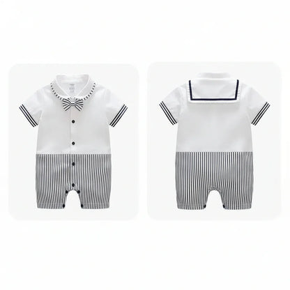 Moonlight™ Newborn Gentleman Romper | Thin Summer Formal Creeper - bebeika
