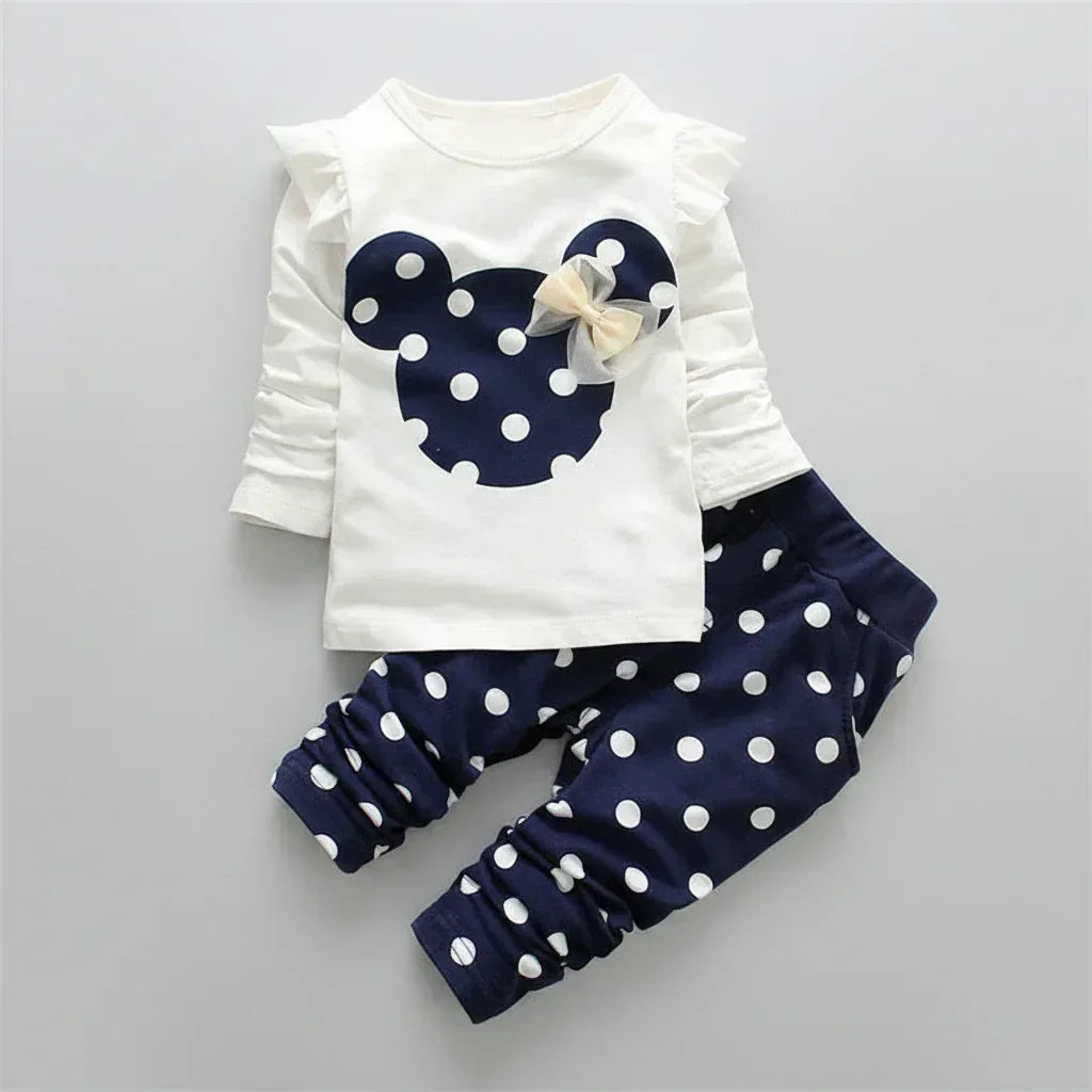 Mini-Sport™ Winter Girls' Set | 2-Piece Fleece T-Shirt & Jogger Pants - bebeika
