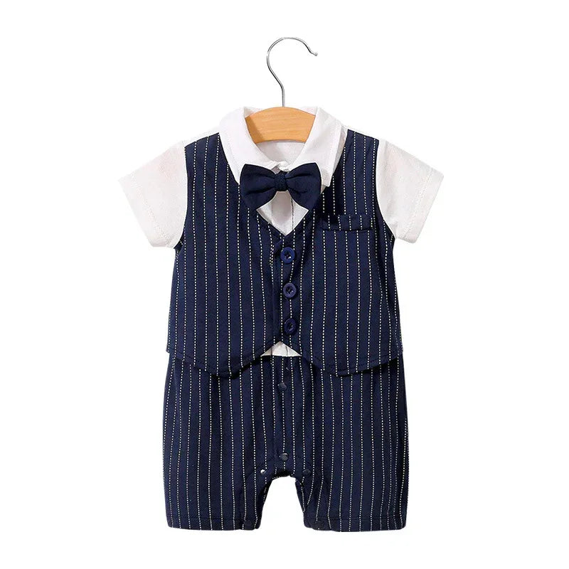 Moonlight™ Newborn Gentleman Romper | Thin Summer Formal Creeper - bebeika