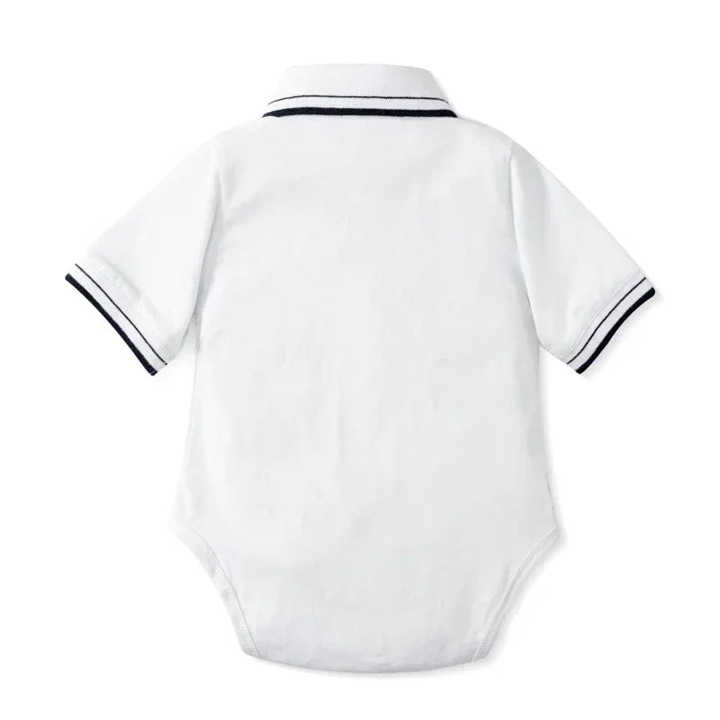 LondonElite™ Gentleman Baby Romper | Short-Sleeve Tailored Bodysuit - bebeika