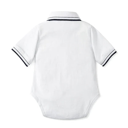 LondonElite™ Gentleman Baby Romper | Short-Sleeve Tailored Bodysuit - bebeika