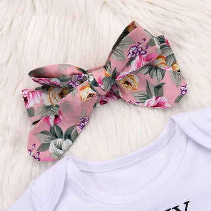 Wisefin Newborn Baby Girl Clothing Set Summer Baby Bodysuits+Floral PP Shorts+Headband Infant Outfits Cute Toddler Girl Clothes - bebeika