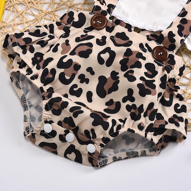WildHeart™ Baby Leopard Romper | Ruched Sleeveless Jumper & Headband Set - bebeika