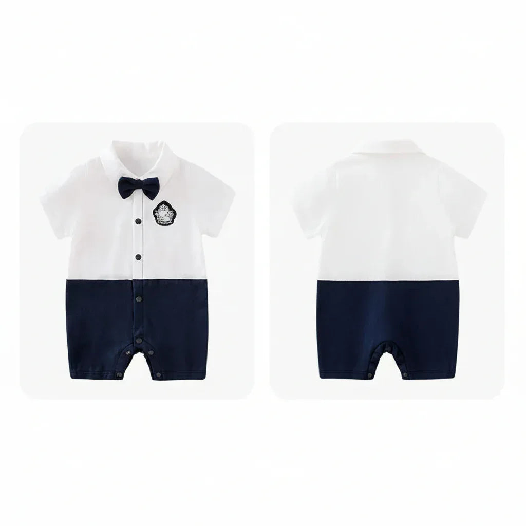 Moonlight™ Newborn Gentleman Romper | Thin Summer Formal Creeper - bebeika