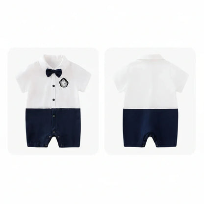 Moonlight™ Newborn Gentleman Romper | Thin Summer Formal Creeper - bebeika