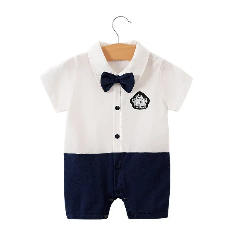 Moonlight™ Newborn Gentleman Romper | Thin Summer Formal Creeper - bebeika