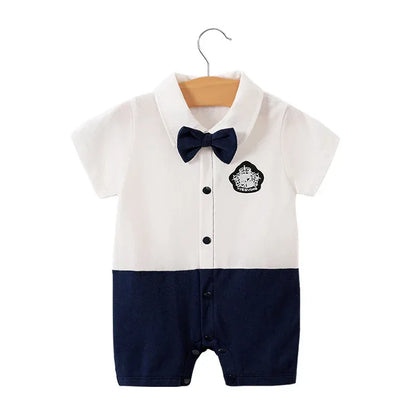 Moonlight™ Newborn Gentleman Romper | Thin Summer Formal Creeper - bebeika